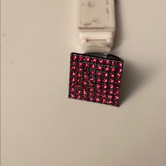 Guess square pink stone ring -  size 7 - Picture 2 of 4